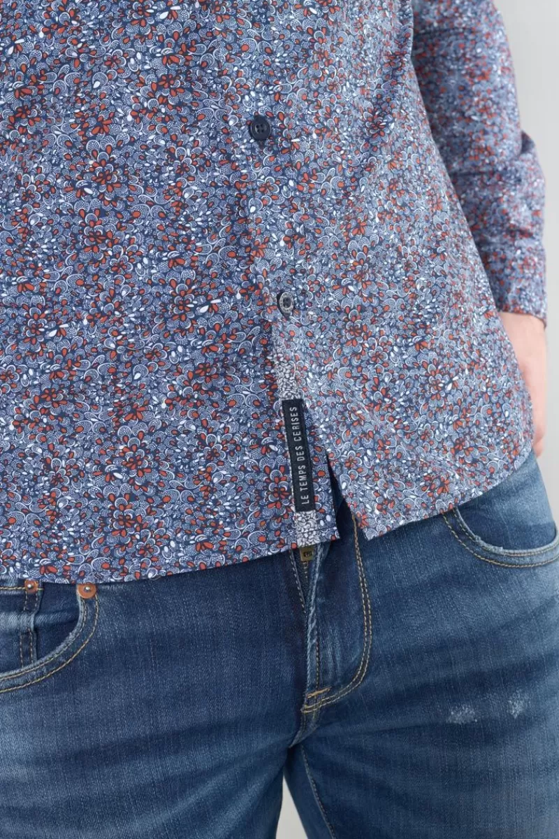 chemise_retil_bleu_marine_a_motif_2.webp Le Temps des Cerises Chemises-Chemise Retil Bleu Marine A Motif Galaxy