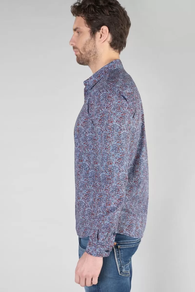 chemise_retil_bleu_marine_a_motif_3.webp Le Temps des Cerises Chemises-Chemise Retil Bleu Marine A Motif Galaxy