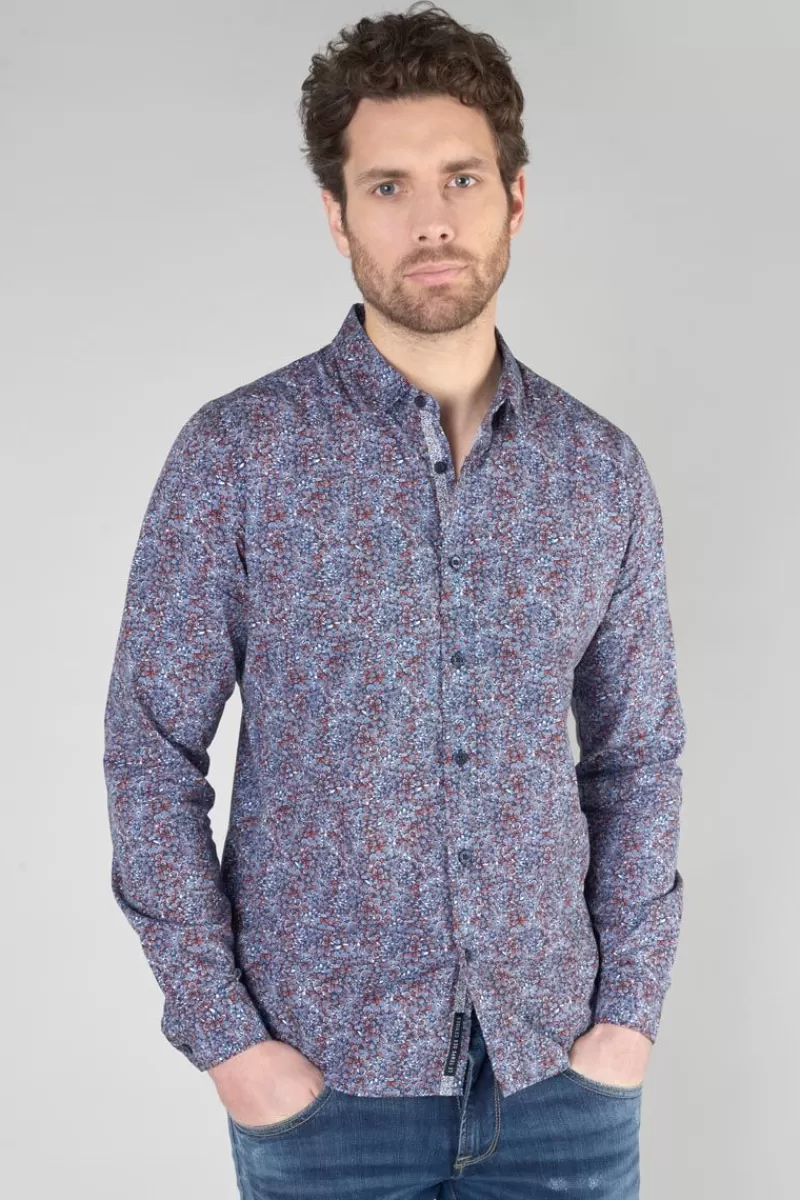 chemise_retil_bleu_marine_a_motif_6.webp Le Temps des Cerises Chemises-Chemise Retil Bleu Marine A Motif Galaxy