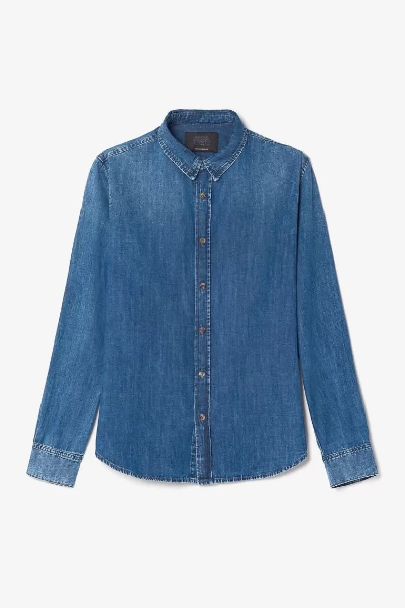 chemise_valmy_en_jeans_bleu_delave_6.webp Le Temps des Cerises Chemises Et Vestes-Chemise Valmy En Jeans Bleu Delave Blue