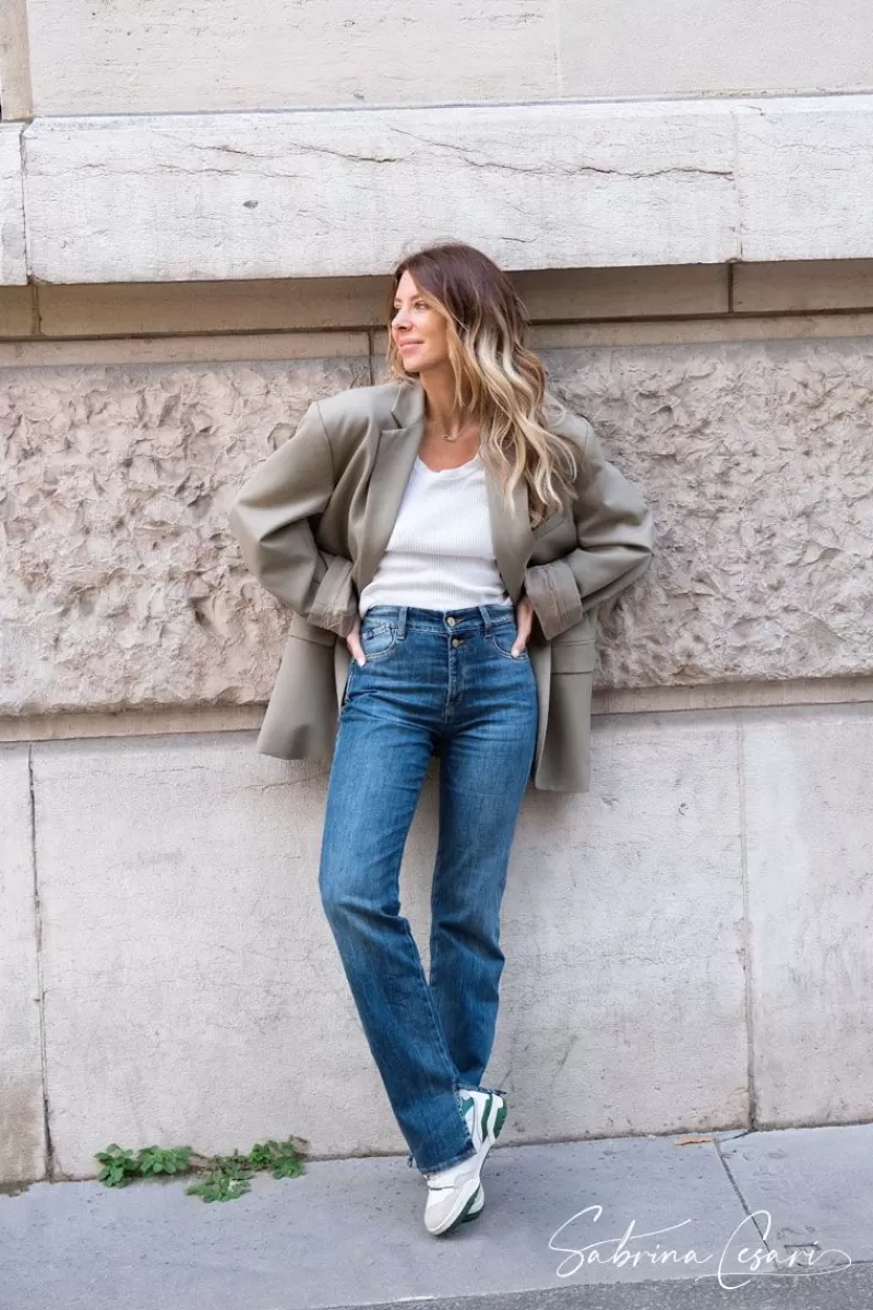 Le Temps des Cerises Coupe Regular-Collab @Sabrinacsari Roma 400/19 Mom Taille Haute Jeans Bleu N°1 Blue