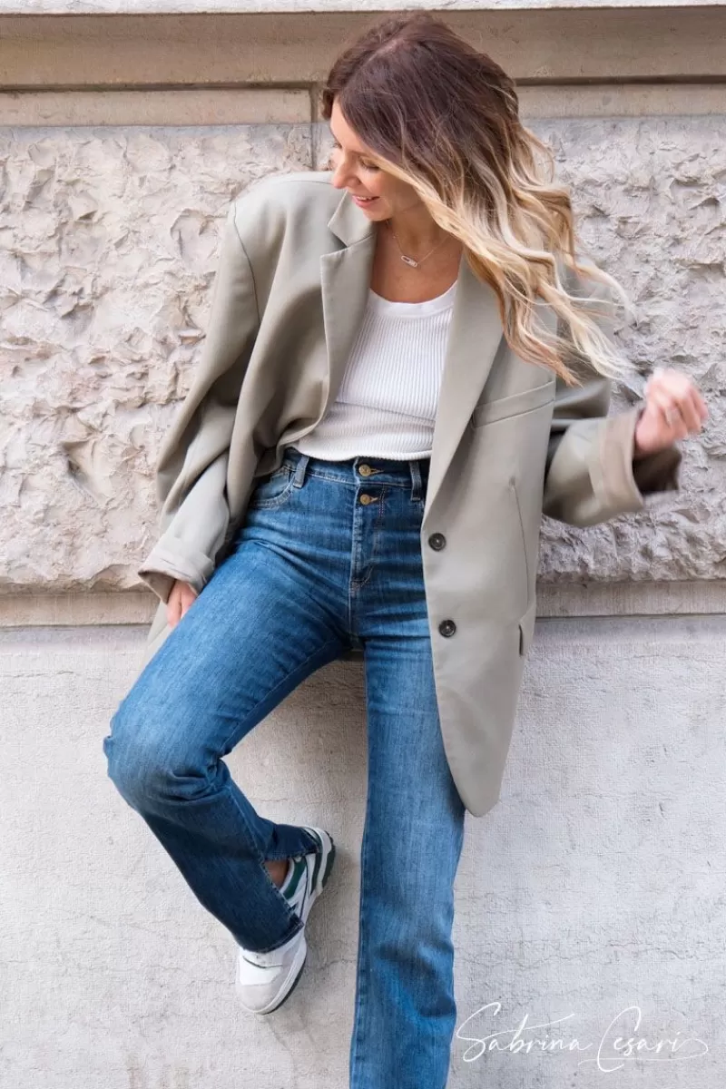 Le Temps des Cerises Coupe Regular-Collab @Sabrinacsari Roma 400/19 Mom Taille Haute Jeans Bleu N°1 Blue