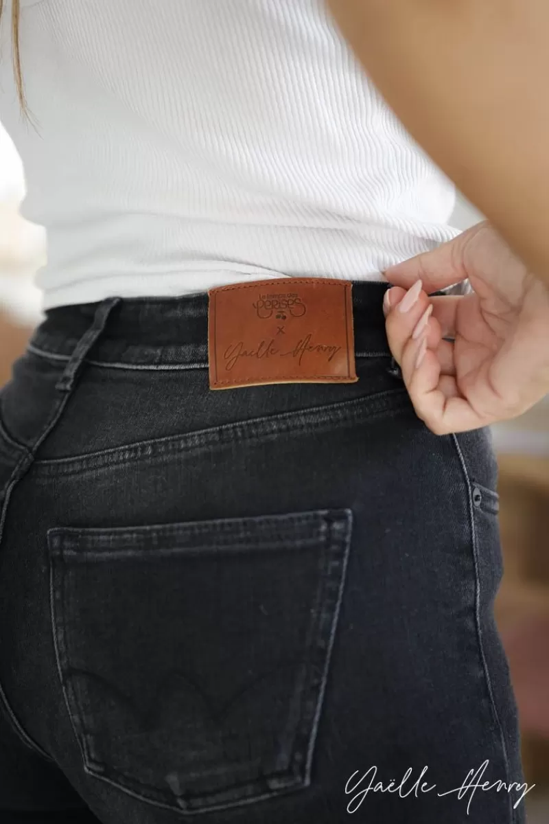 Le Temps des Cerises Coupe Regular-Collab @Yaelle_Henry Henry 400/17 Mom Taille Haute 7/8Eme Jeans Noir N°1 Black / Black