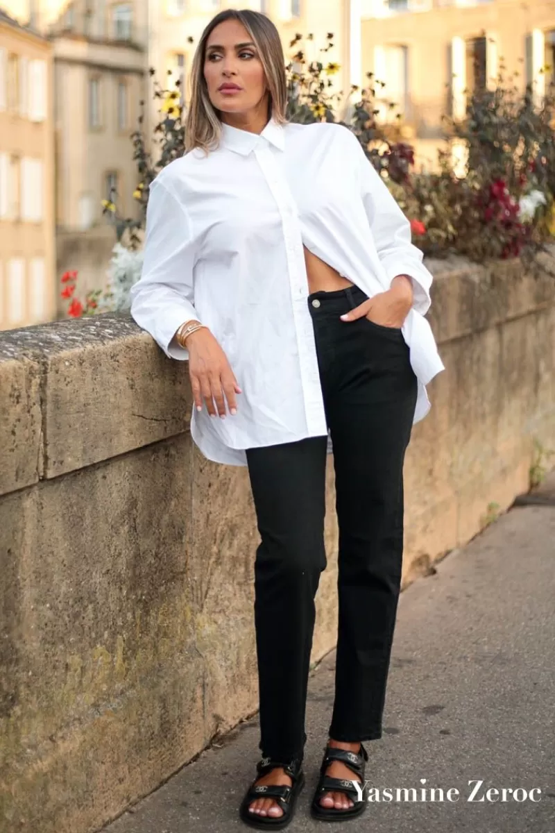 Le Temps des Cerises Coupe Regular-Collab @Yasmine.Zeroc Amour 400/18 Mom Taille Haute 7/8Eme Jeans Noir N°1 Black / Black