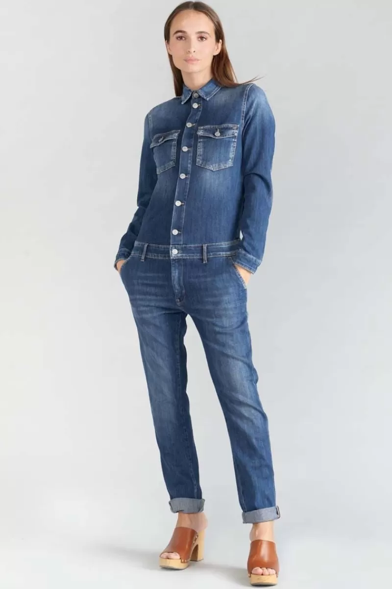 Le Temps des Cerises Salopettes & Combinaisons-Combinaison En Jeans Sena Bleue Blue