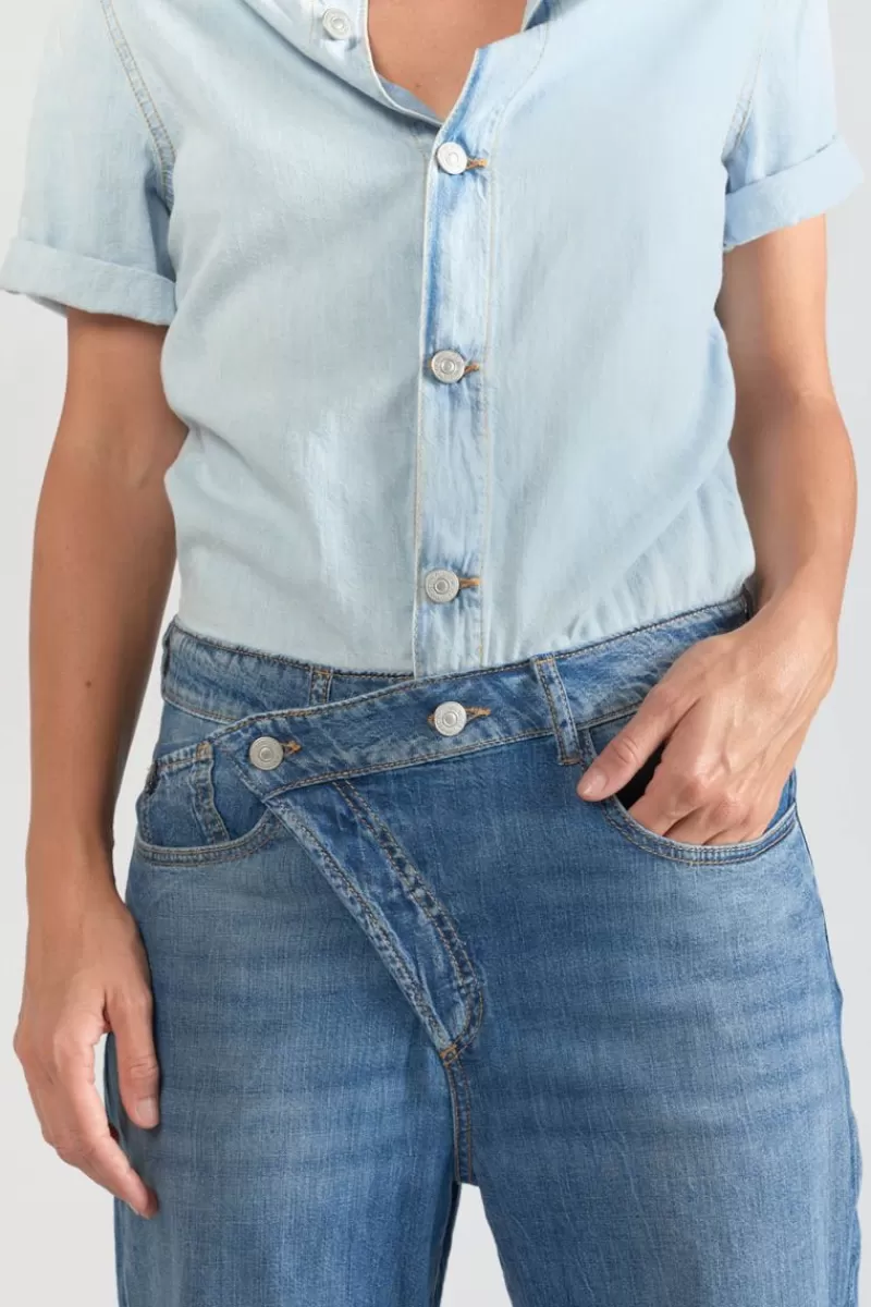 combinaison_pantalon_cozette_en_jeans_bleu_2.webp Le Temps des Cerises Coupe Criss Cross-Combinaison Pantalon Cozette En Jeans Bleu Blue