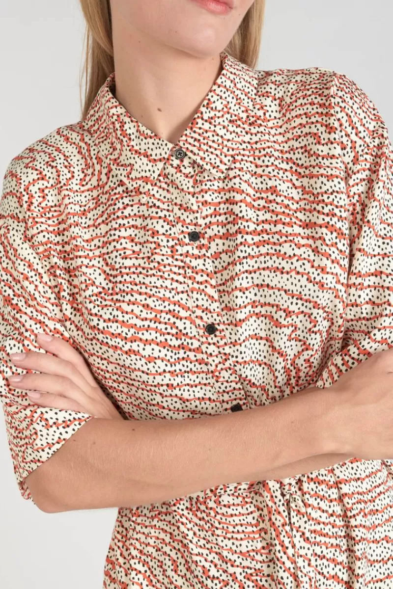 combishort_zely_a_motif_orange_et_noir_2.webp Le Temps des Cerises Shorts & Jupes-Combi-Short Zely A Motif Orange Et Noir Orange Zebra