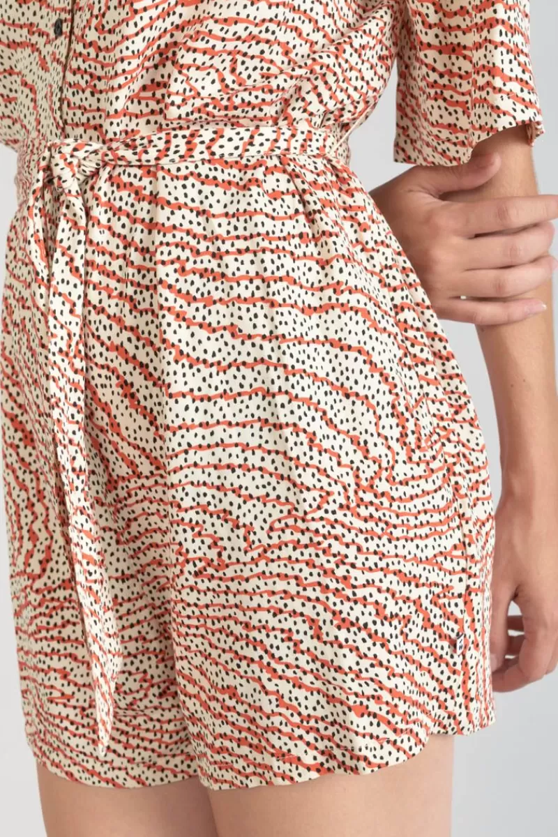 combishort_zely_a_motif_orange_et_noir_3.webp Le Temps des Cerises Shorts & Jupes-Combi-Short Zely A Motif Orange Et Noir Orange Zebra