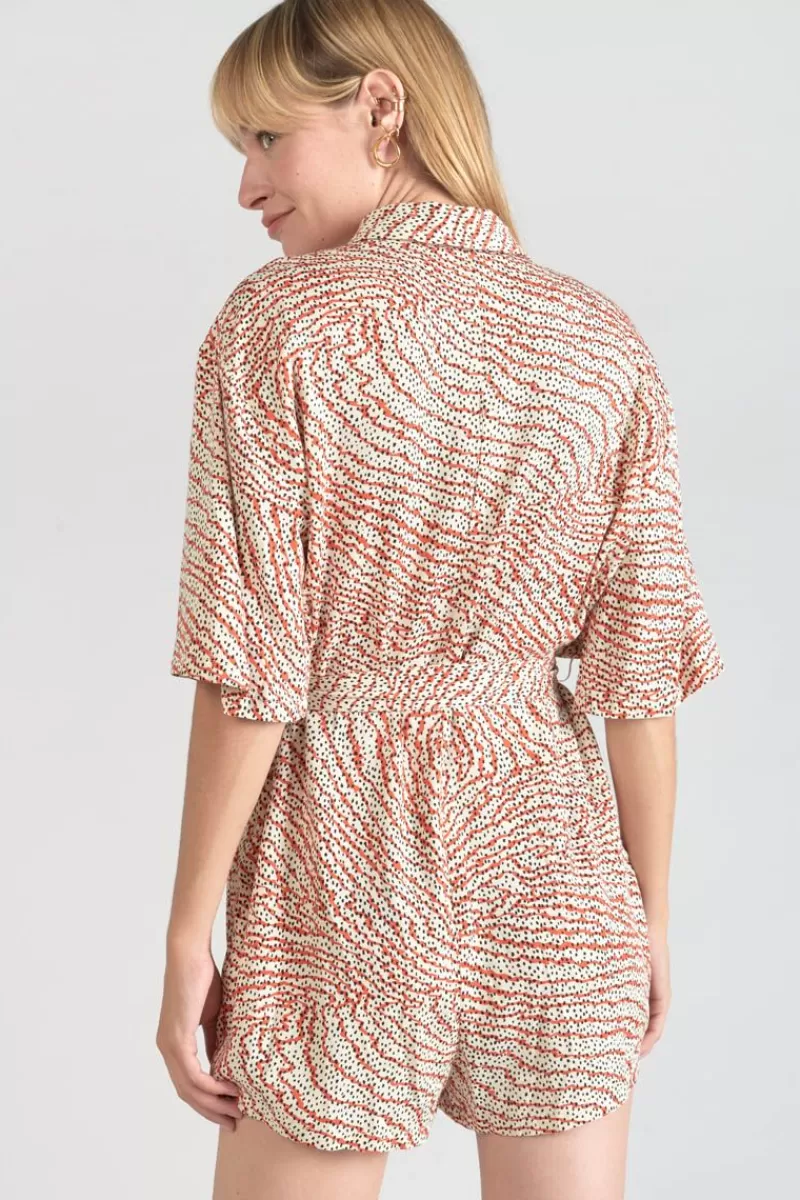 combishort_zely_a_motif_orange_et_noir_4.webp Le Temps des Cerises Shorts & Jupes-Combi-Short Zely A Motif Orange Et Noir Orange Zebra