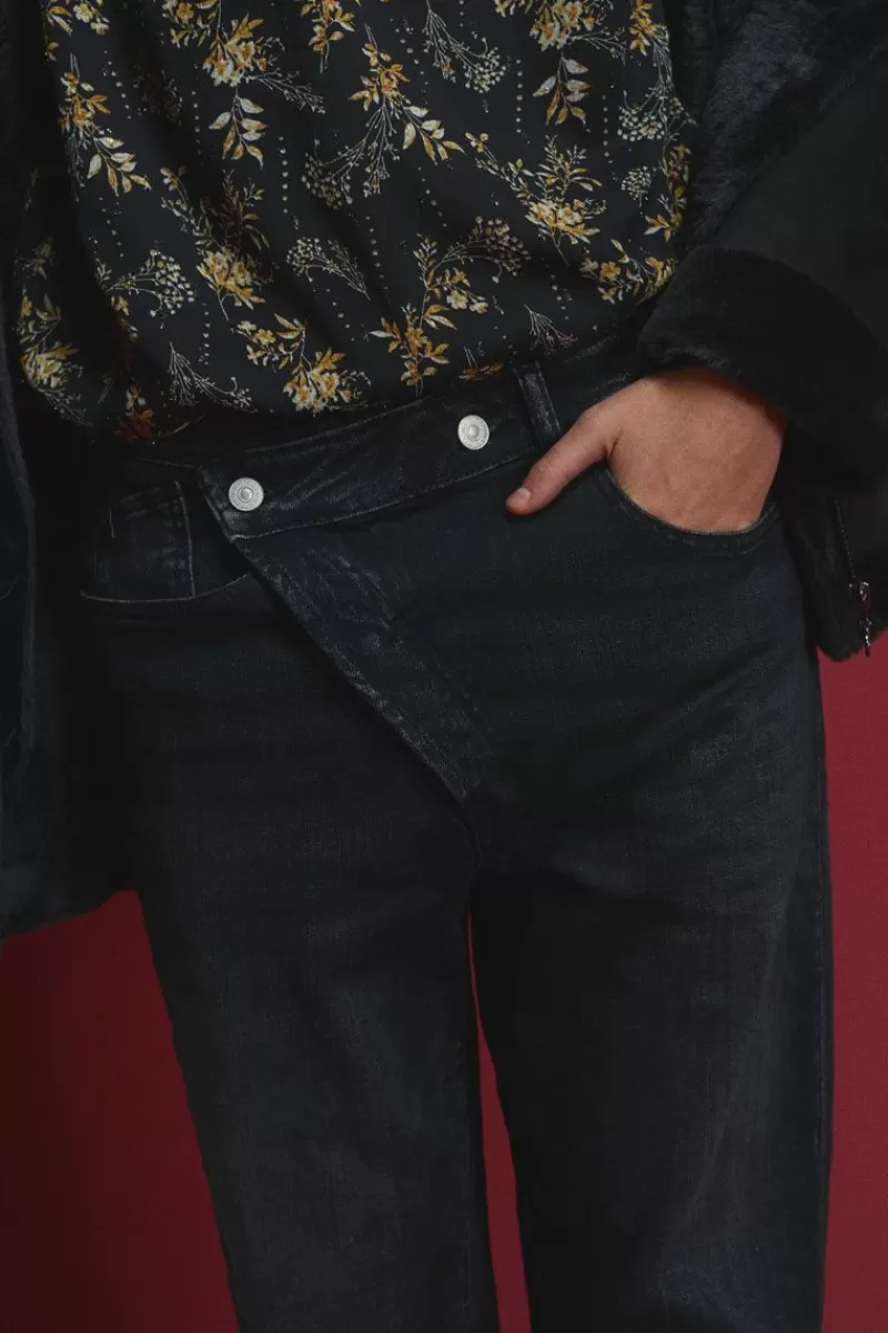 Le Temps des Cerises Coupe Boyfit-Cosy Boyfit 7/8Eme Jeans Noir N°1 Black / Black