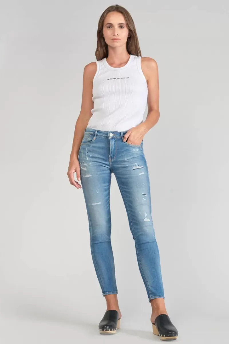 dames_power_skinny_eme_jeans_destroy_bleu_n_3.webp Le Temps des Cerises Coupe Skinny-Dames Power Skinny 7/8Eme Jeans Destroy Bleu N°4 Blue