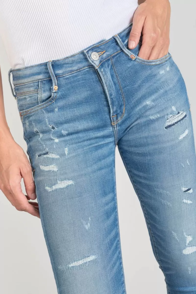 dames_power_skinny_eme_jeans_destroy_bleu_n_4.webp Le Temps des Cerises Coupe Skinny-Dames Power Skinny 7/8Eme Jeans Destroy Bleu N°4 Blue