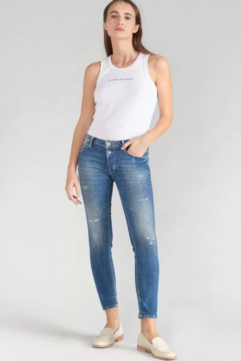 Le Temps des Cerises Coupe Slim-Fino Pulp Slim 7/8Eme Jeans Destroy Bleu N°3 Blue