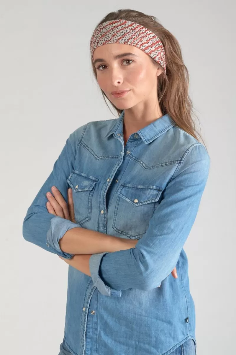 Le Temps des Cerises Écharpes & Foulards-Foulard Jadida A Motif Orange Et Noir Orange Zebra