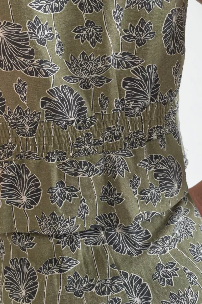 gilet_gish_kaki_a_motif_fleuri_6.webp Le Temps des Cerises Tops-Gilet Gish Kaki A Motif Fleuri Lizard