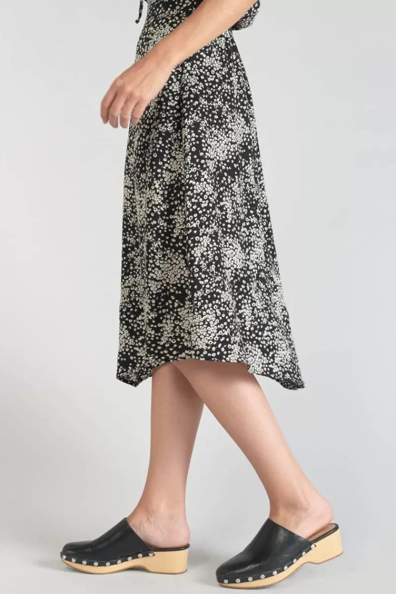 jupe_longue_cassand_a_motif_fleuri_noir_et_blanc_3.webp Le Temps des Cerises Shorts & Jupes-Jupe Longue Cassand A Motif Fleuri Noir Et Blanc Black Flower