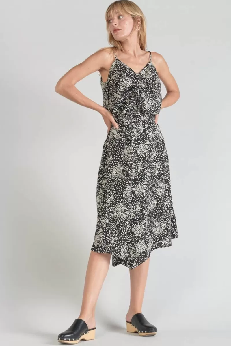 jupe_longue_cassand_a_motif_fleuri_noir_et_blanc_6.webp Le Temps des Cerises Shorts & Jupes-Jupe Longue Cassand A Motif Fleuri Noir Et Blanc Black Flower