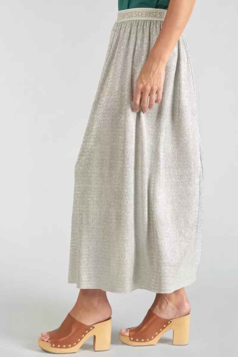 jupe_longue_latoba_argentee_5.webp Le Temps des Cerises Shorts & Jupes-Jupe Longue Latoba Argentee Silver