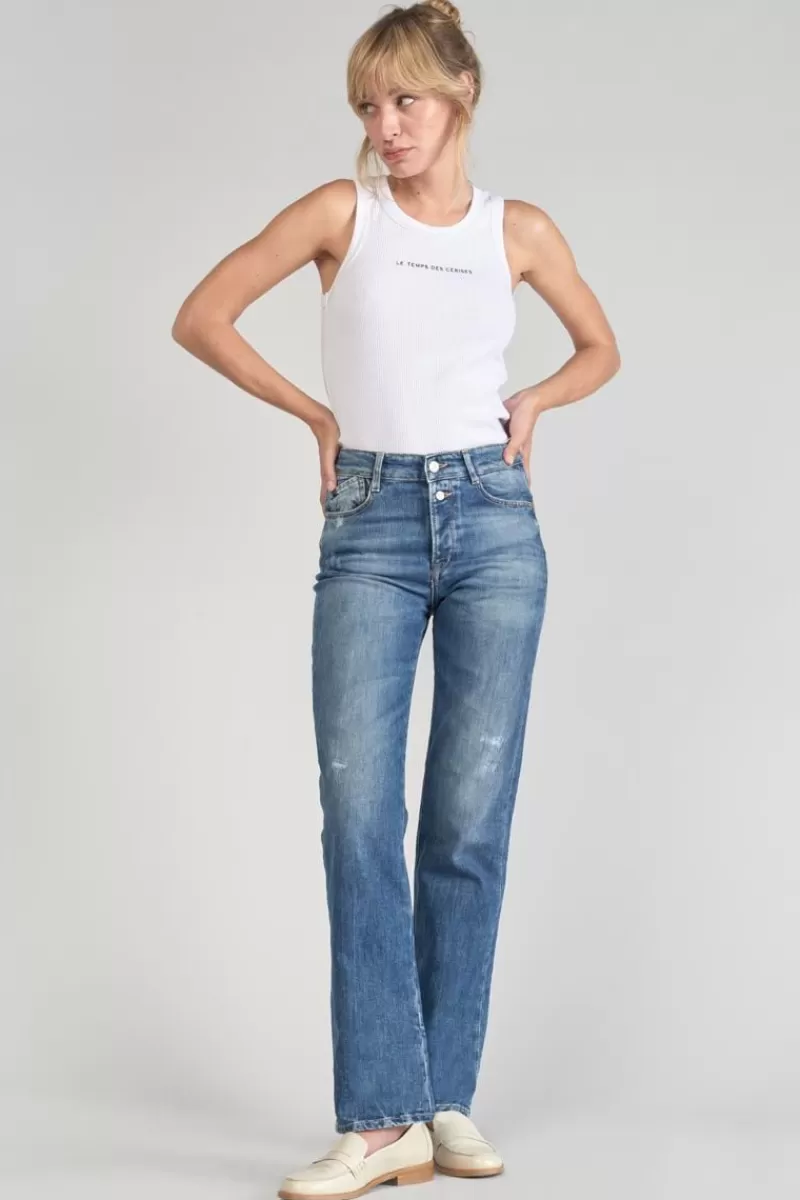 Le Temps des Cerises Coupe Regular-Luxe 400/19 Mom Taille Haute Jeans Destroy Bleu N°2 Blue
