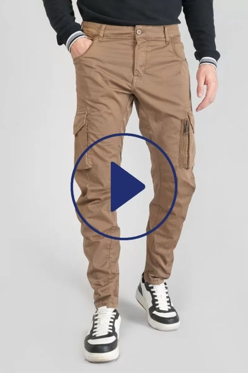 Le Temps des Cerises Pantalons & Chinos-Pantalon Cargo Alban Marron Latte