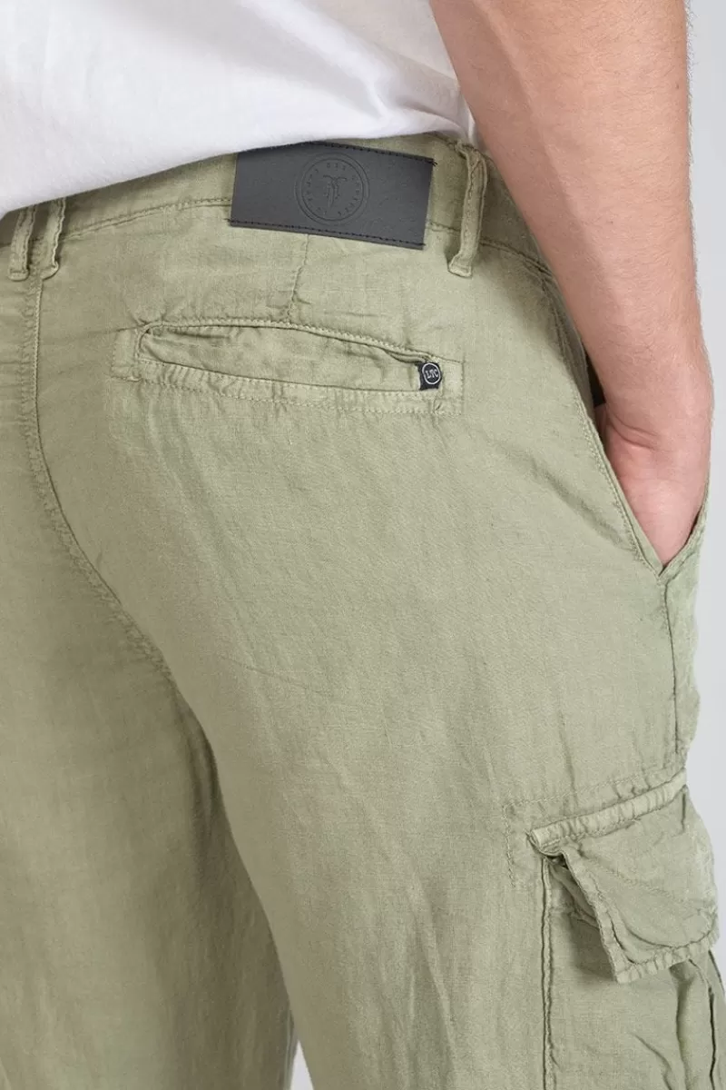 pantalon_cargo_en_lin_oddo_kaki_clair_3.webp Le Temps des Cerises Pantalons & Chinos-Pantalon Cargo En Lin Oddo Kaki Clair Sea Spray