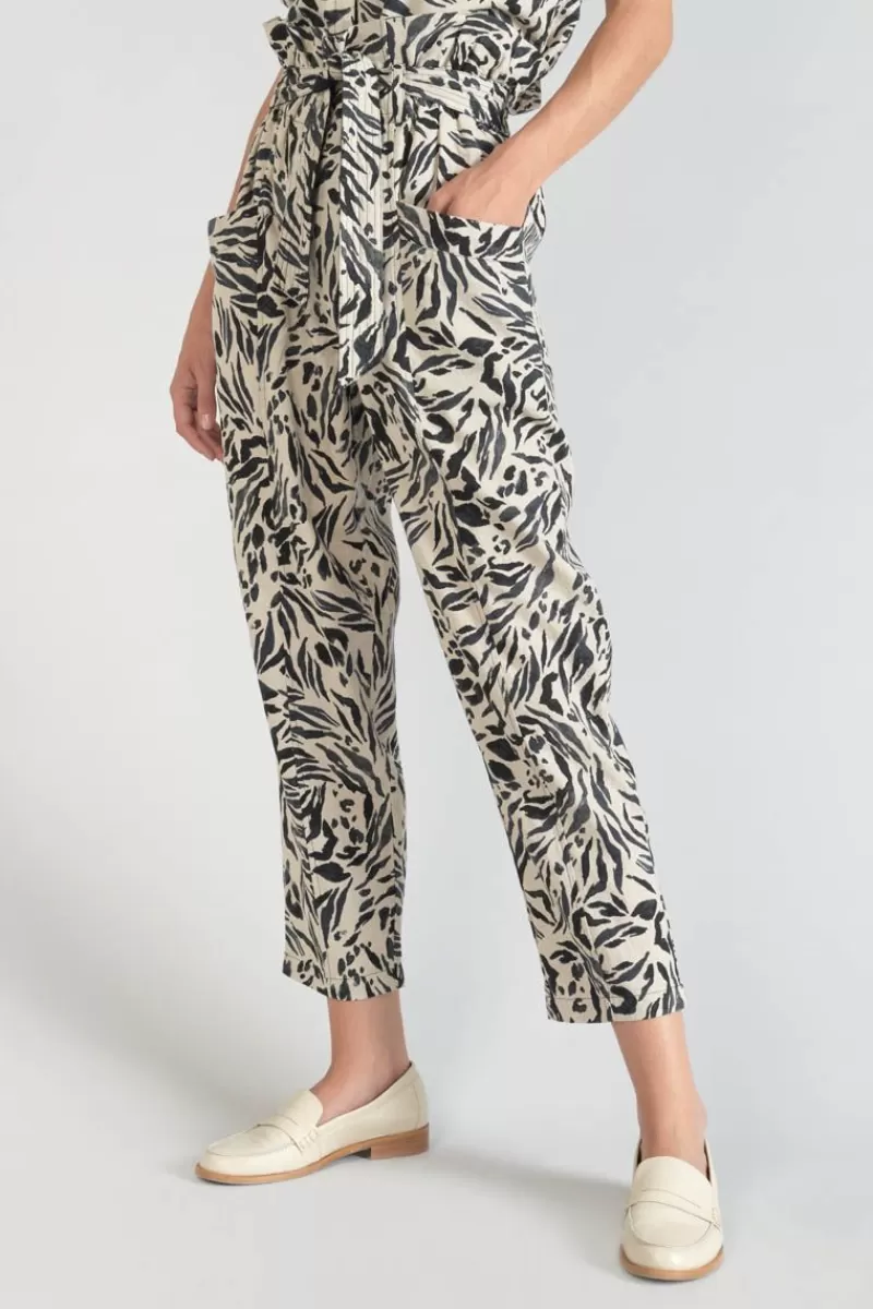 pantalon_en_lin_melange_rida_a_motif_animalier_4.webp Le Temps des Cerises Pantalons & Chinos-Pantalon En Lin Melange Rida A Motif Animalier Zebra