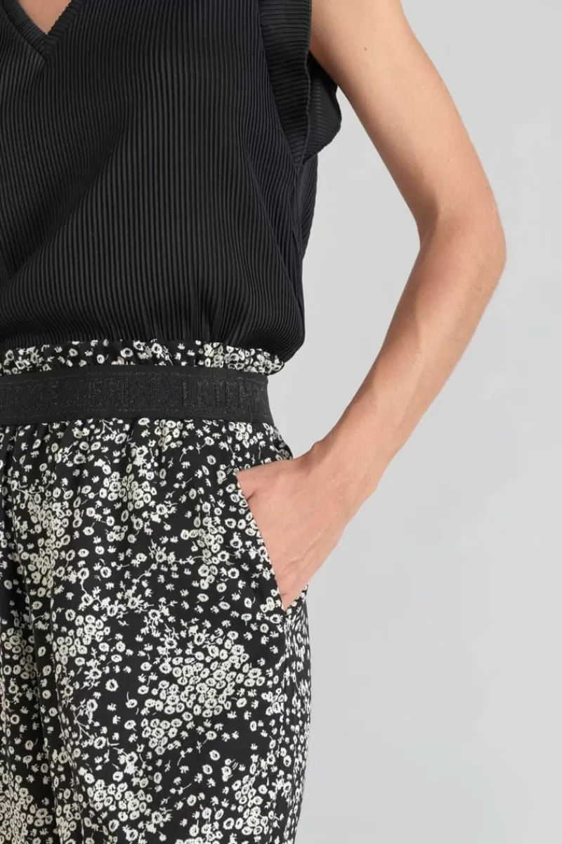 pantalon_fluide_luisa_a_motif_fleuri_noir_et_blanc_5.webp Le Temps des Cerises Pantalons & Chinos-Pantalon Fluide Luisa A Motif Fleuri Noir Et Blanc Black Flower