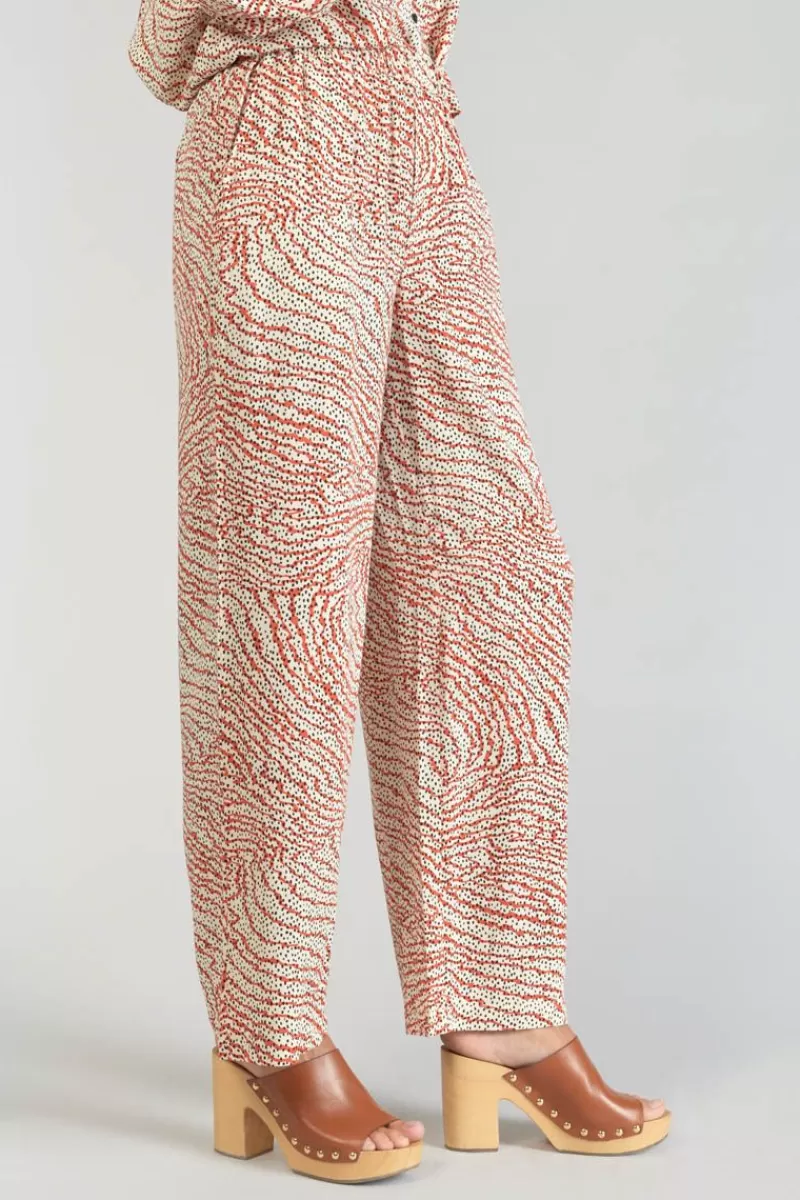 pantalon_fluide_yesa_a_motif_orange_et_noir_2.webp Le Temps des Cerises Pantalons & Chinos-Pantalon Fluide Yesa A Motif Orange Et Noir Orange Zebra