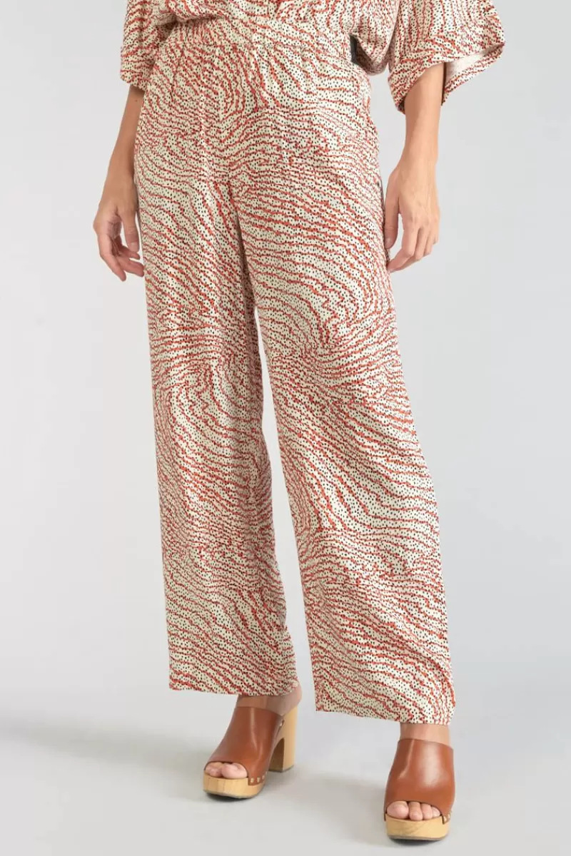 pantalon_fluide_yesa_a_motif_orange_et_noir_4.webp Le Temps des Cerises Pantalons & Chinos-Pantalon Fluide Yesa A Motif Orange Et Noir Orange Zebra