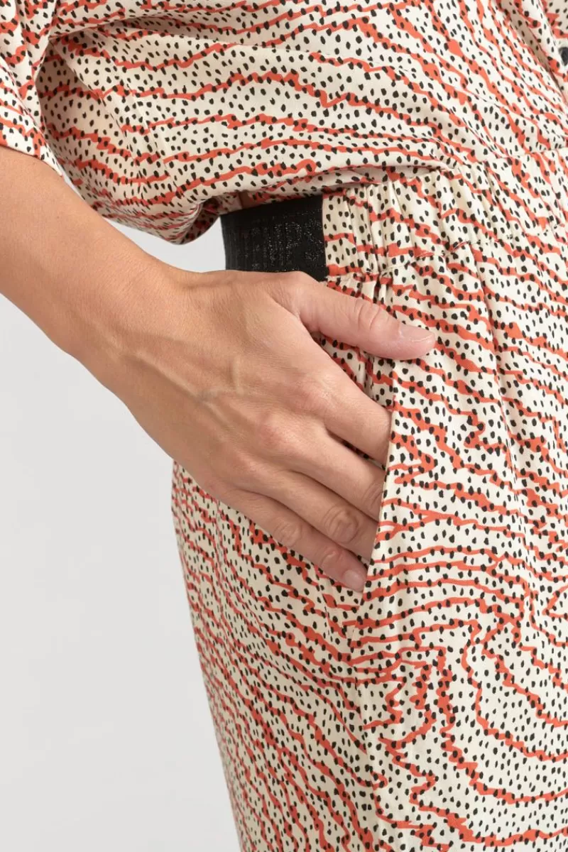 pantalon_fluide_yesa_a_motif_orange_et_noir_5.webp Le Temps des Cerises Pantalons & Chinos-Pantalon Fluide Yesa A Motif Orange Et Noir Orange Zebra