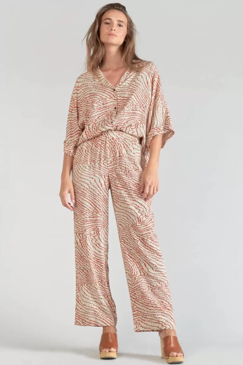 pantalon_fluide_yesa_a_motif_orange_et_noir_6.webp Le Temps des Cerises Pantalons & Chinos-Pantalon Fluide Yesa A Motif Orange Et Noir Orange Zebra