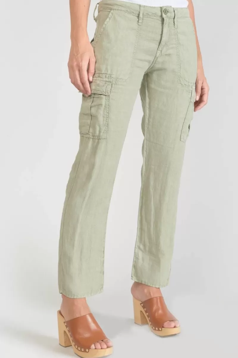 pantalon_louisa_en_lin_vert_amande_4.webp Le Temps des Cerises Pantalons & Chinos-Pantalon Louisa En Lin Vert Amande Sea Spray