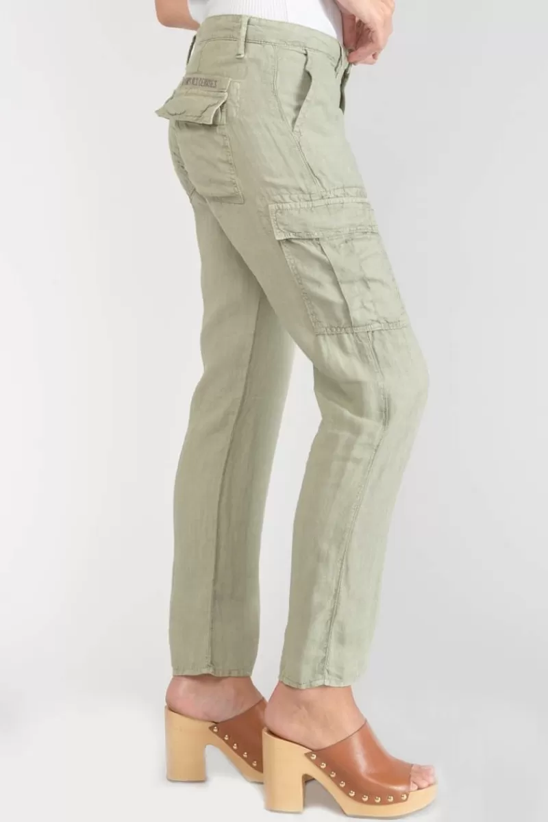 pantalon_louisa_en_lin_vert_amande_5.webp Le Temps des Cerises Pantalons & Chinos-Pantalon Louisa En Lin Vert Amande Sea Spray