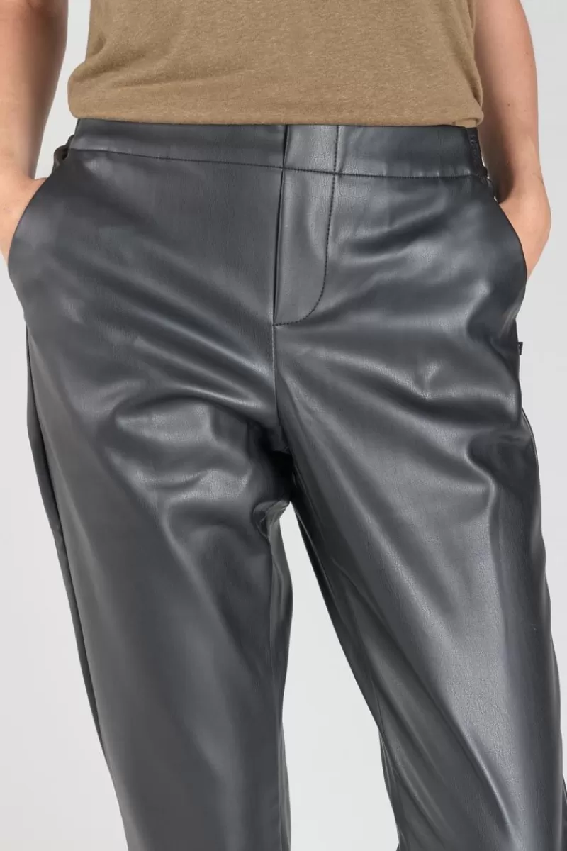 Le Temps des Cerises Pantalons & Chinos-Pantalon Mineta En Simili Cuir Noir Black