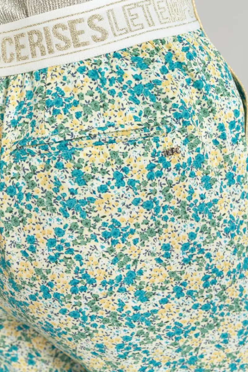 pantalon_rani_a_motif_fleuri_vert_et_bleu_2.webp Le Temps des Cerises Pantalons & Chinos-Pantalon Rani A Motif Fleuri Vert Et Bleu Liberty Blue