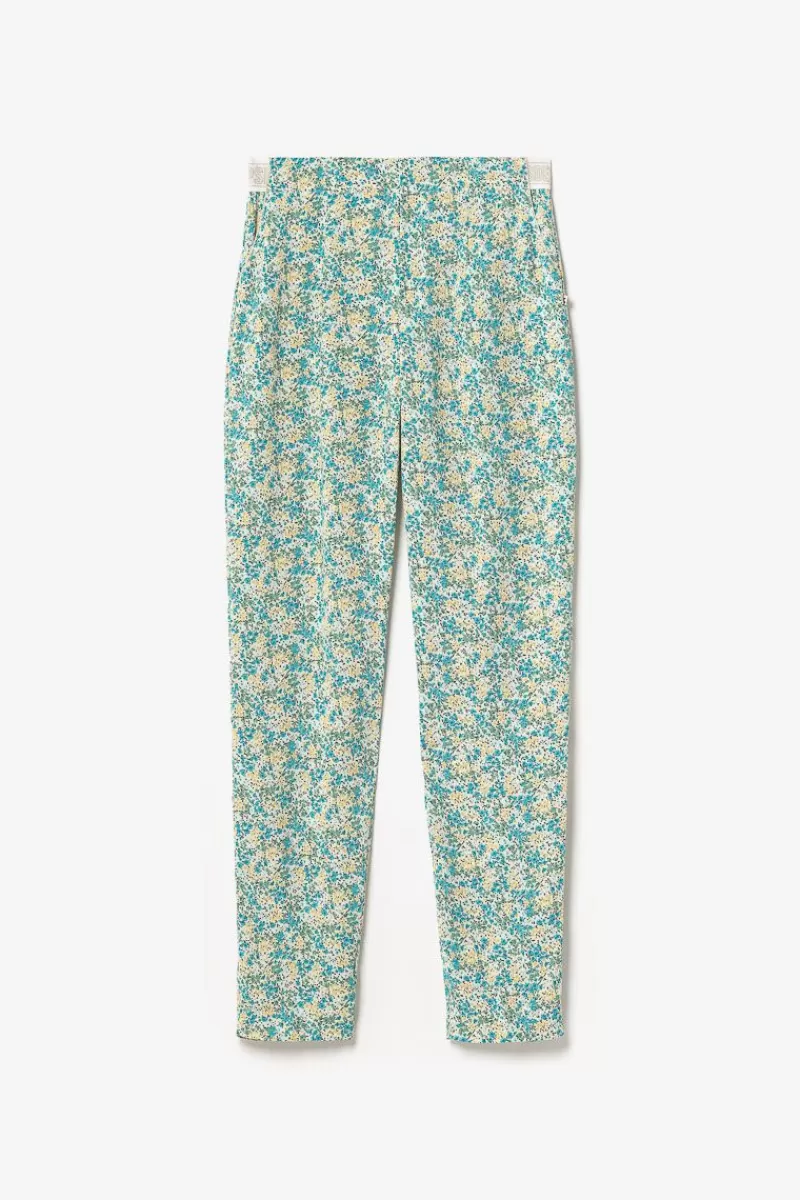 pantalon_rani_a_motif_fleuri_vert_et_bleu_6.webp Le Temps des Cerises Pantalons & Chinos-Pantalon Rani A Motif Fleuri Vert Et Bleu Liberty Blue