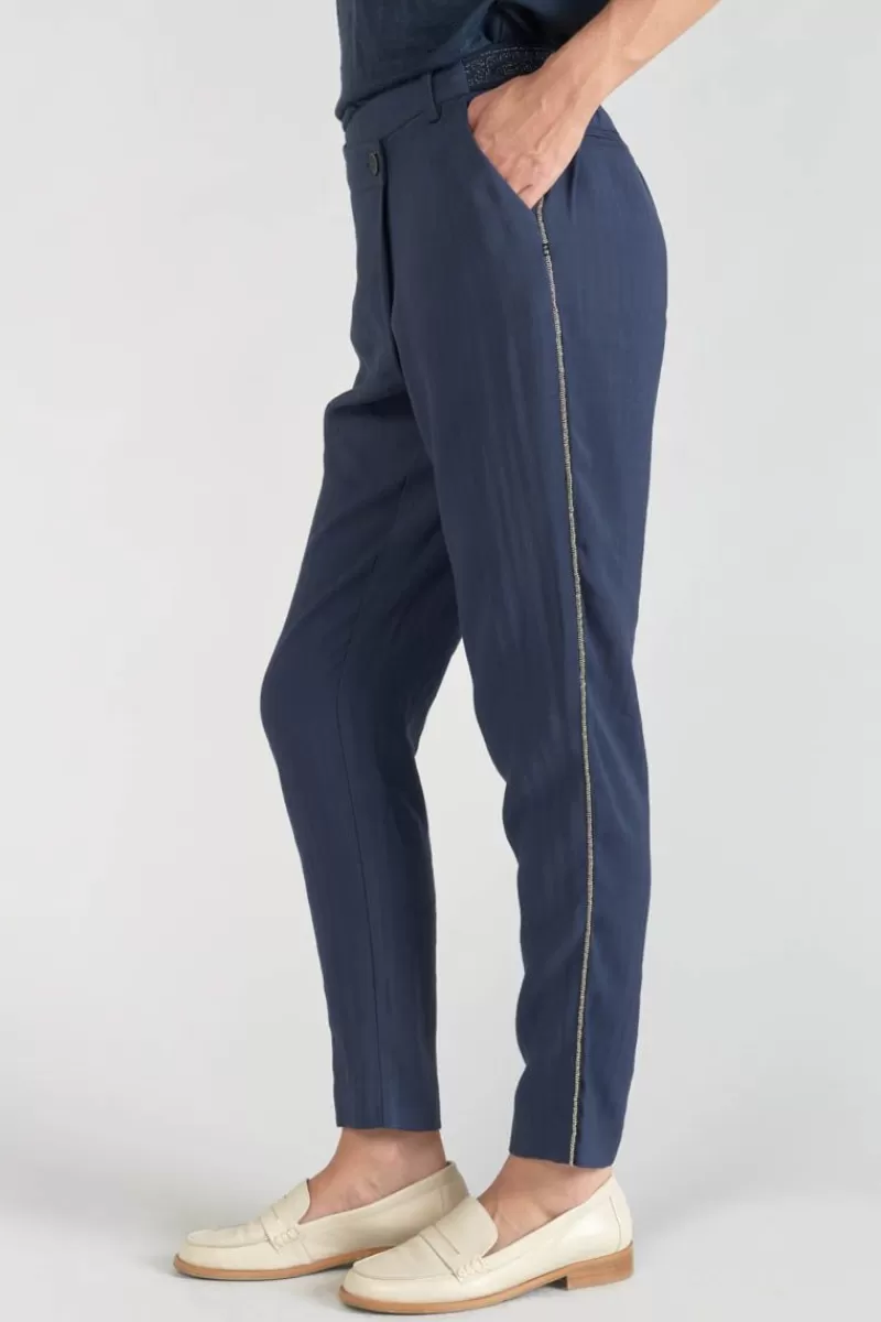 pantalon_reydel_bleu_marine_a_fermeture_asymetrique_7.webp Le Temps des Cerises Pantalons & Chinos-Pantalon Reydel Bleu Marine A Fermeture Asymetrique Midnight