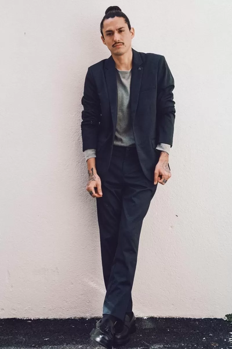 Le Temps des Cerises Pantalons & Chinos-Pantalon Rolt Noir Chine Bleu Blue