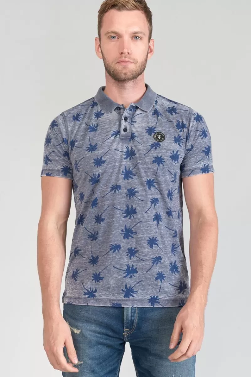 Le Temps des Cerises T-Shirts & Polos-Polo Chevy A Motif Palmier Peacoat