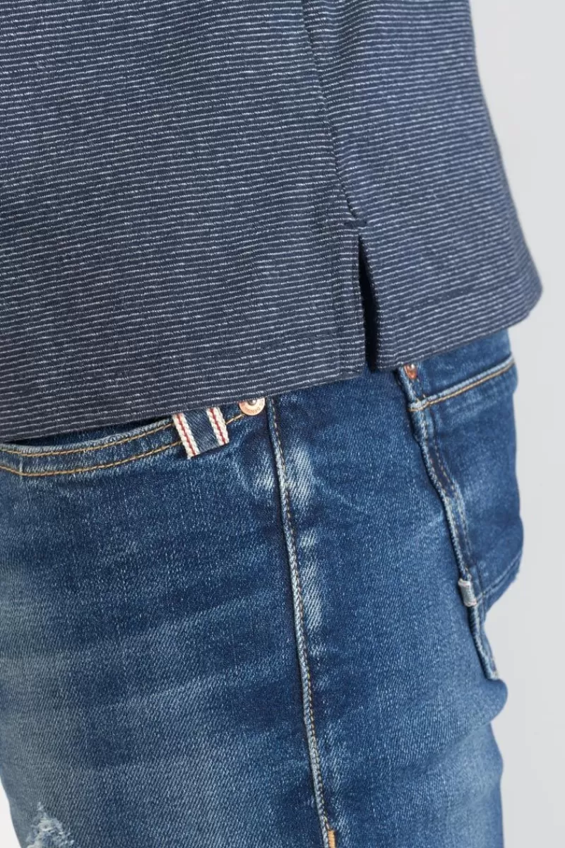 polo_drime_a_rayures_bleu_marine_3.webp Le Temps des Cerises T-Shirts & Polos-Polo Drime A Rayures Bleu Marine Peacoat