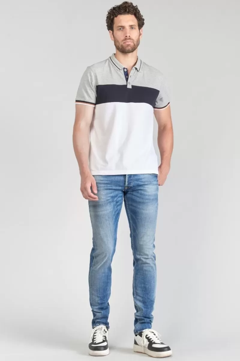 polo_leos_tricolore_5.webp Le Temps des Cerises T-Shirts & Polos-Polo Leos Tricolore Grey Melange