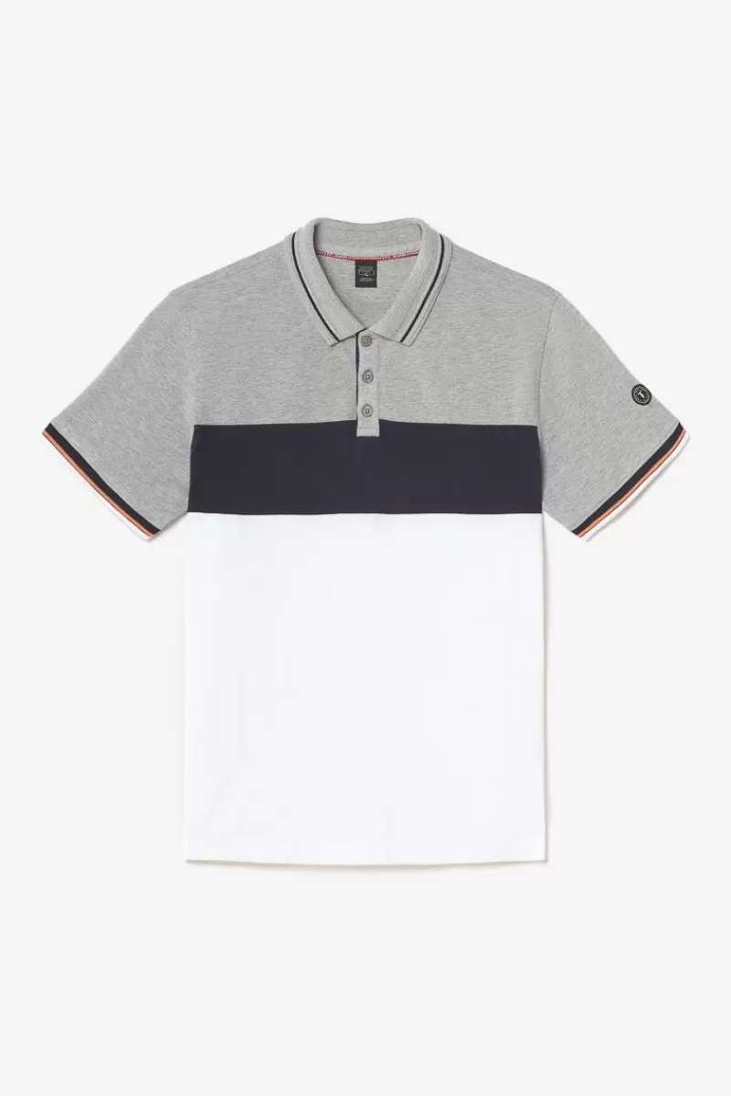 polo_leos_tricolore_6.webp Le Temps des Cerises T-Shirts & Polos-Polo Leos Tricolore Grey Melange