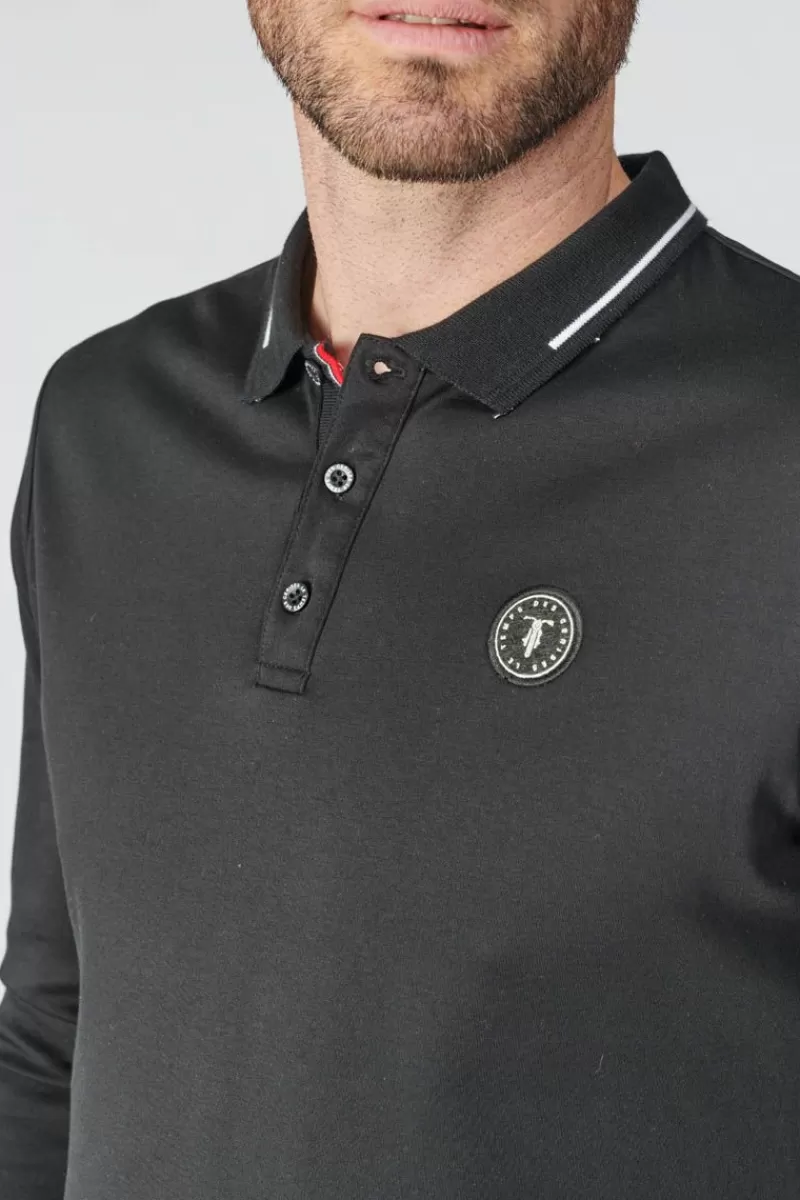 polo_manches_longues_ronan_noir_3.webp Le Temps des Cerises T-Shirts & Polos-Polo Manches Longues Ronan Noir Black