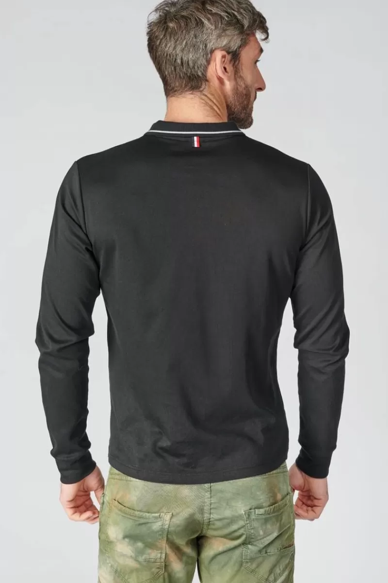 polo_manches_longues_ronan_noir_4.webp Le Temps des Cerises T-Shirts & Polos-Polo Manches Longues Ronan Noir Black