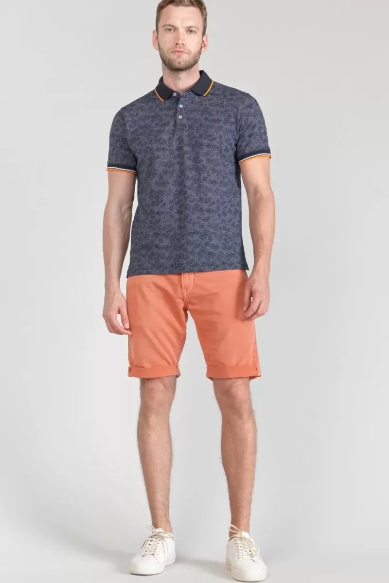 polo_nevor_jacquard_a_motif_feuilles_6.webp Le Temps des Cerises T-Shirts & Polos-Polo Nevor Jacquard A Motif Feuilles Peacoat