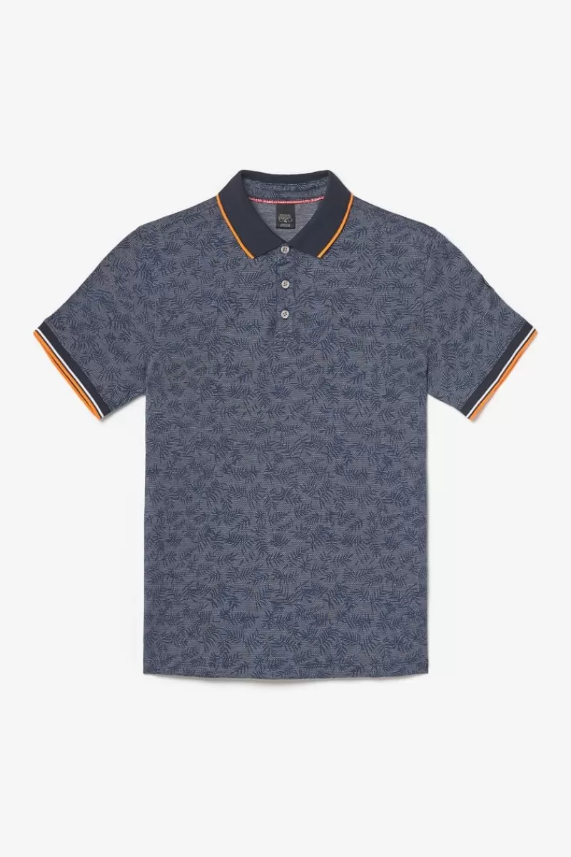 polo_nevor_jacquard_a_motif_feuilles_8.webp Le Temps des Cerises T-Shirts & Polos-Polo Nevor Jacquard A Motif Feuilles Peacoat