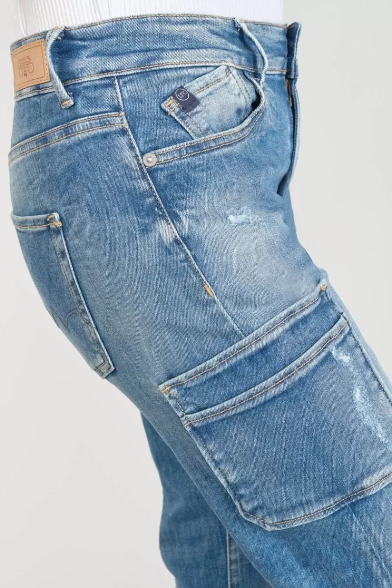 Le Temps des Cerises Coupe Regular-Precieux Taille Haute 7/8Eme Jeans Destroy Bleu N°3 Blue