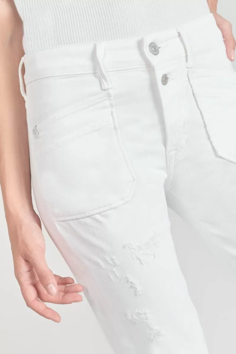 pricilia_taille_haute_eme_destroy_jeans_blanc_3.webp Le Temps des Cerises Coupe Regular-Pricilia Taille Haute 7/8Eme Destroy Jeans Blanc White