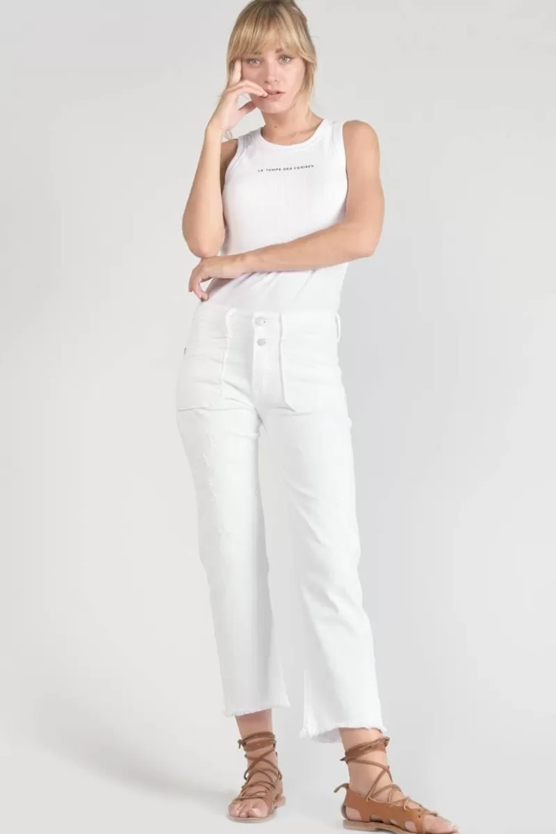 pricilia_taille_haute_eme_destroy_jeans_blanc_5.webp Le Temps des Cerises Coupe Regular-Pricilia Taille Haute 7/8Eme Destroy Jeans Blanc White