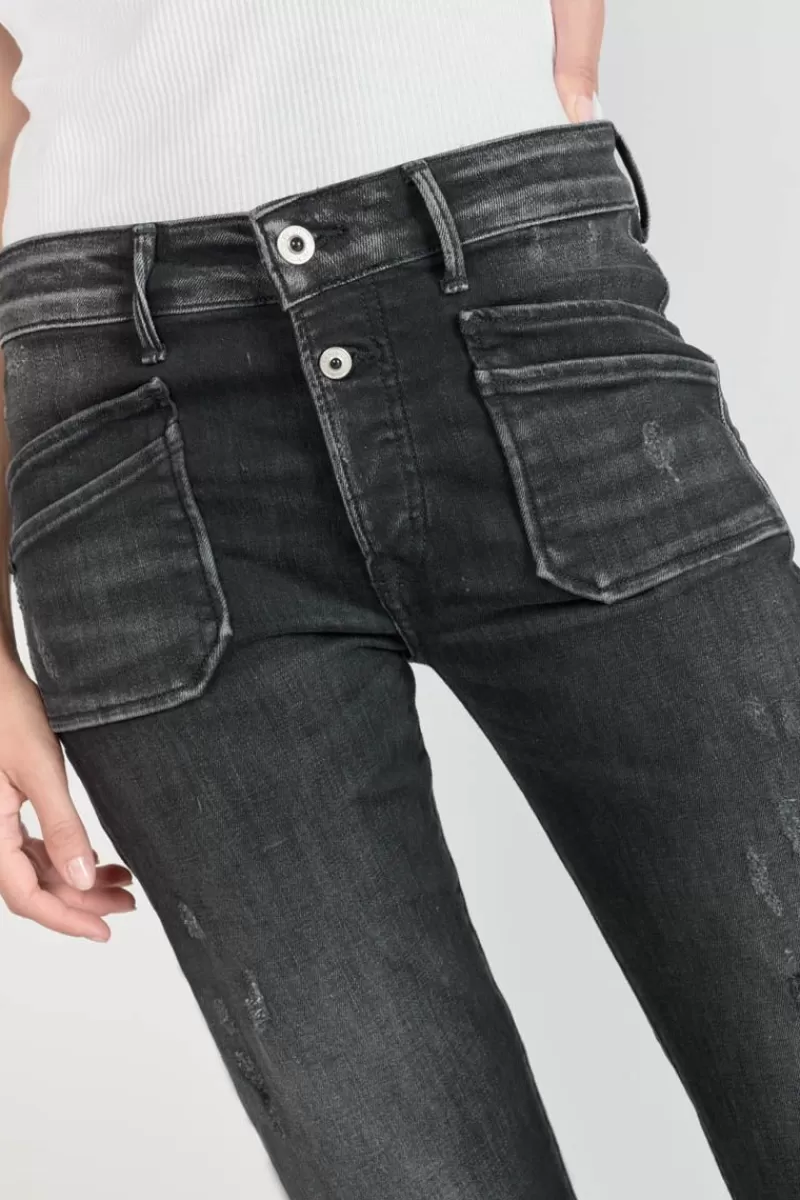 Le Temps des Cerises Coupe Regular-Pricilia Taille Haute 7/8Eme Jeans Destroy Noir N°1 Black / Black